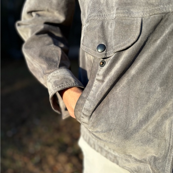 ST MICHAEL—Vintage Gray Suede Leather Bomber—Men 40—Made in Israel!—100% Pigskin - Picture 10 of 13